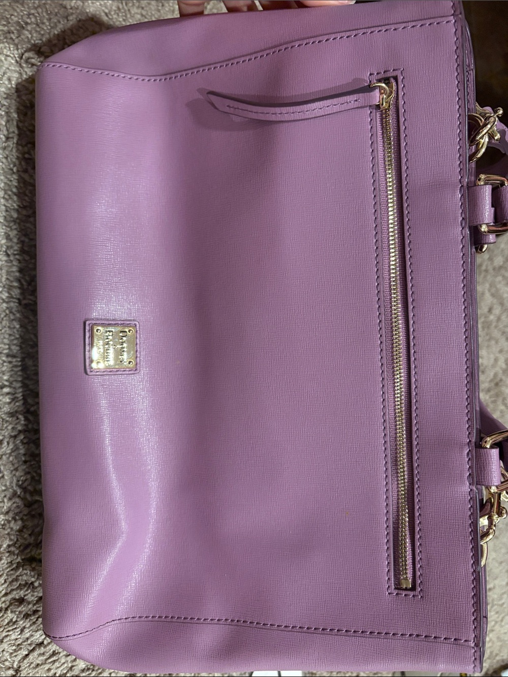Dooney & Bourke Lavender Leather Shoulder Bag